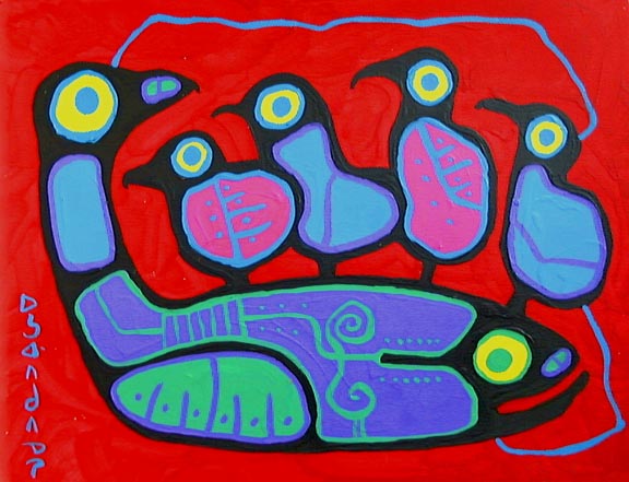 Norval-Morrisseau-Loon-Family