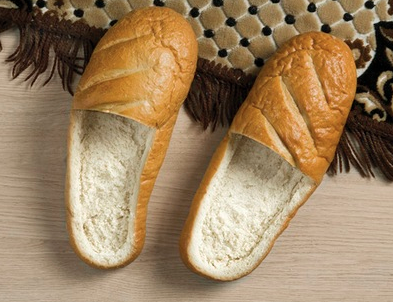 Sculpted bread slippers