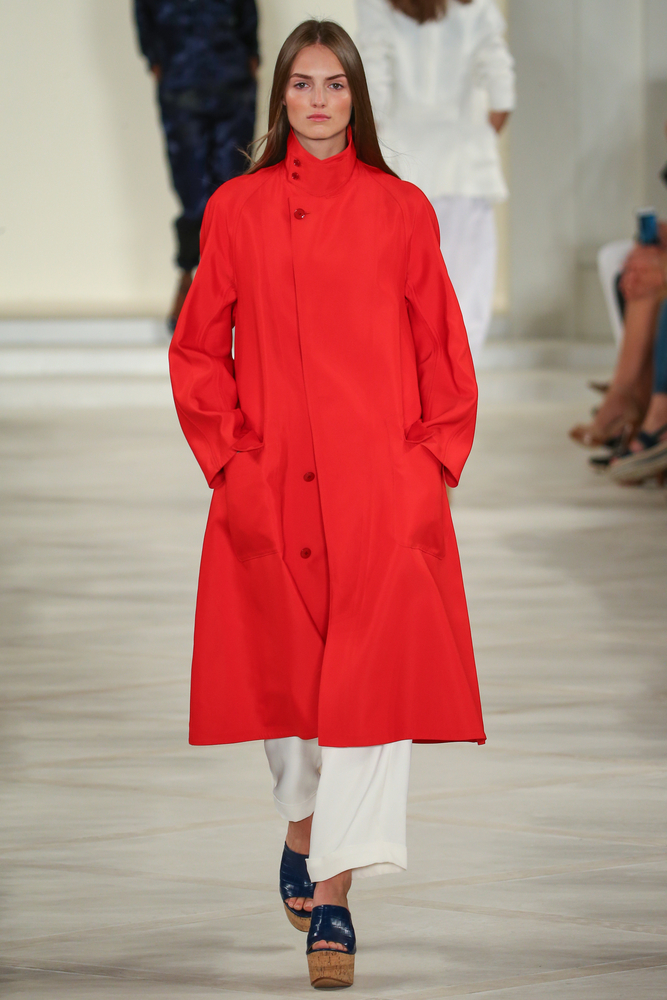 Raincoat by Ralph Lauren on the runway