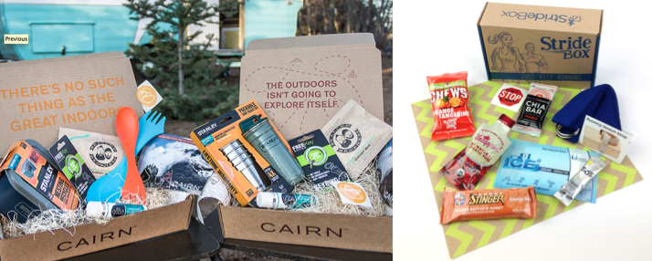 A box of Cairn and StrideBox activewear