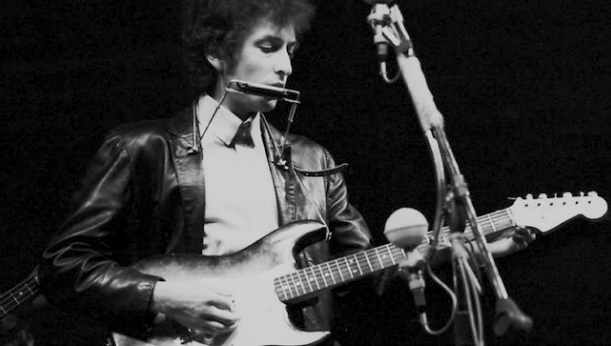 Bob Dylan going electric at Newport Folk Festival 1965.