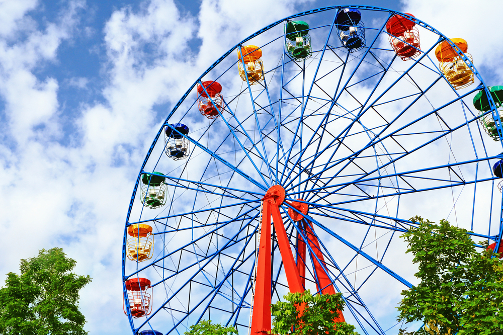 A ferris wheel at an amusement park.