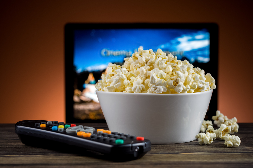 Movie popcorn and TV.