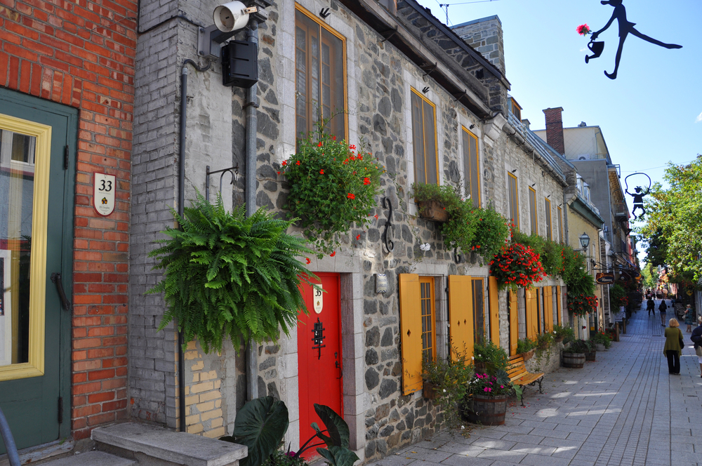 QUEBEC CITY, CANADA - SEP 10: Rue du Petit-Champlain at Lower Town (Basse-Ville) on September 10, 2011 in Quebec City, Quebec, Canada. Historic District of Quebec City is UNESCO World Heritage Site.