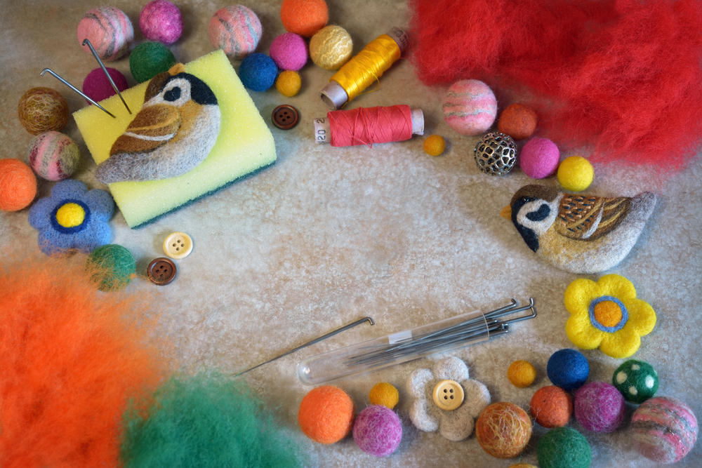 Felting tools and other wooden objects for DIY projects.