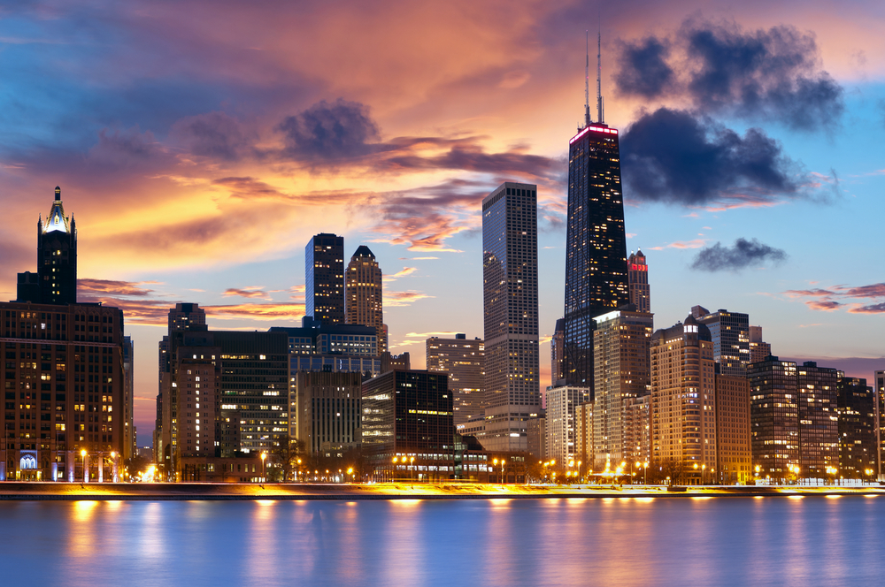 Chicago skyline.