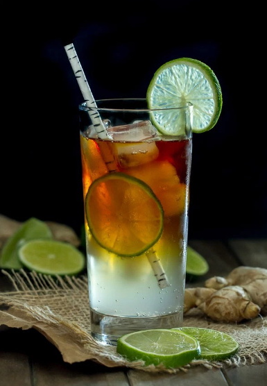 Dark and stormy drink.