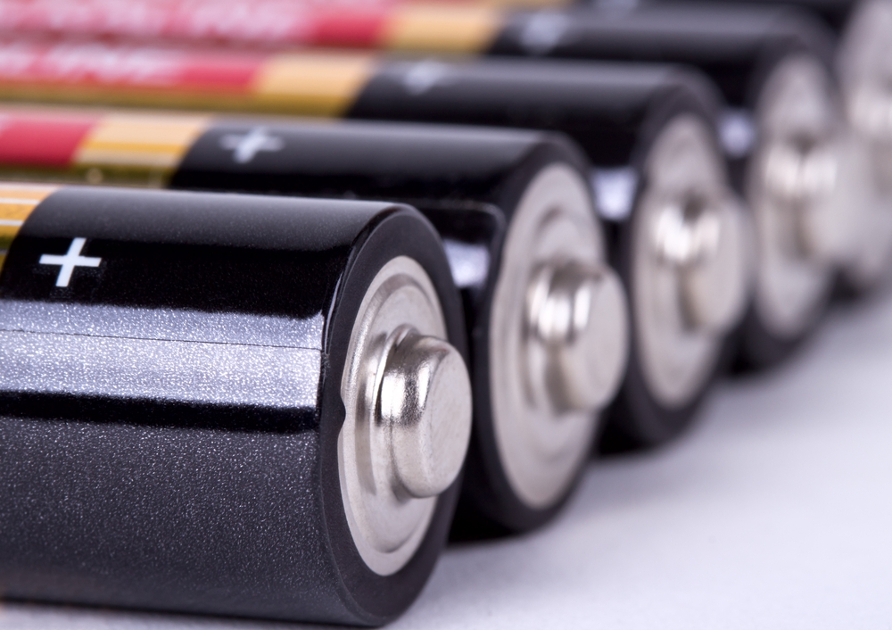 Close-up of batteries.