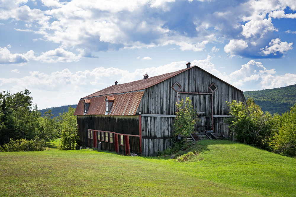 Old barn, La Malbaie, Quebec Province, Canada. Image take from public road.