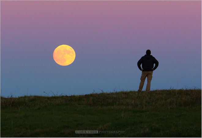 Chris Cook with the supermoon