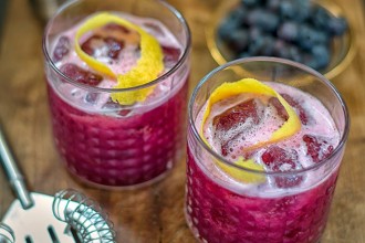 Blueberry gin sour