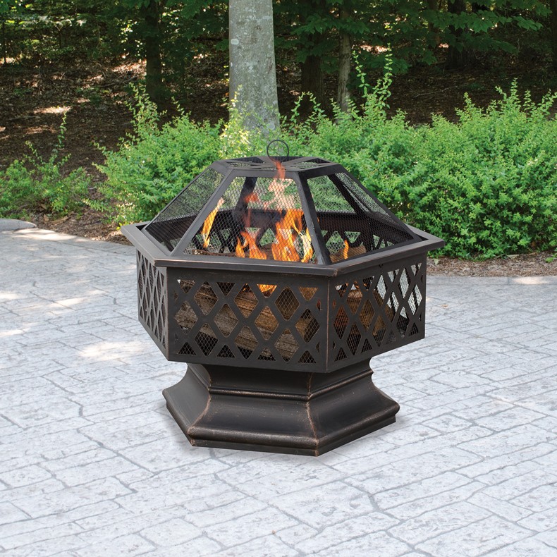 Uniflame Hex Shaped Outdoor Fire Bowl