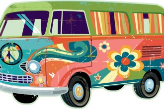 A retro/hippie van for music festivals.