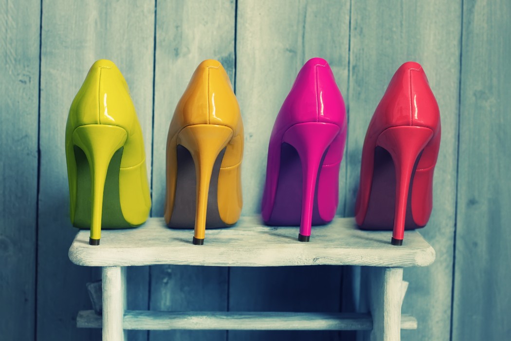 High heels in different colours.